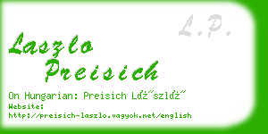 laszlo preisich business card